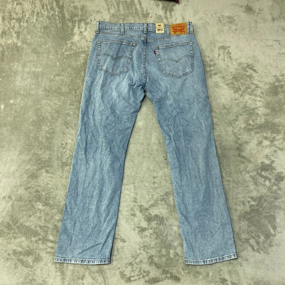NWT Levi's 505 Regular Straight Jeans Men's 38x32 Light Blue Wash Cotton Blend